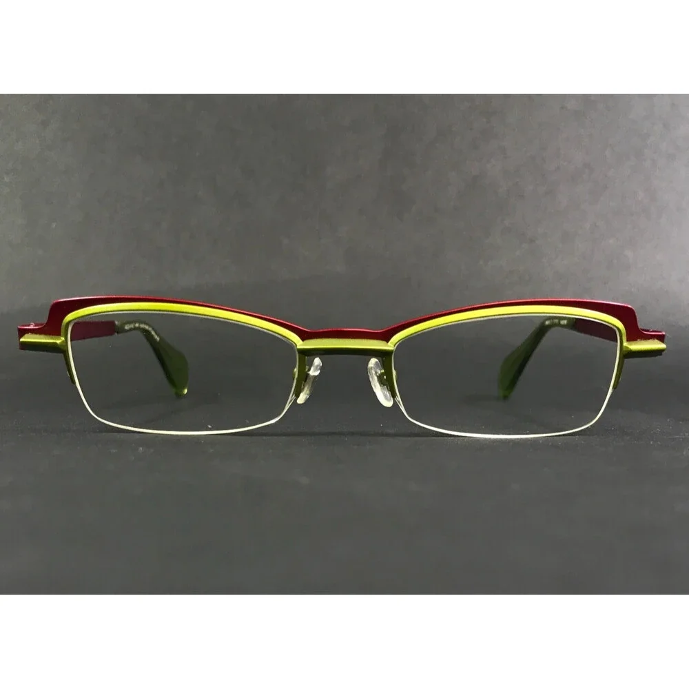 Face A Face Petite Eyeglasses Frames SWISS 3 9110 Red Green Cat Eye 46-19-125